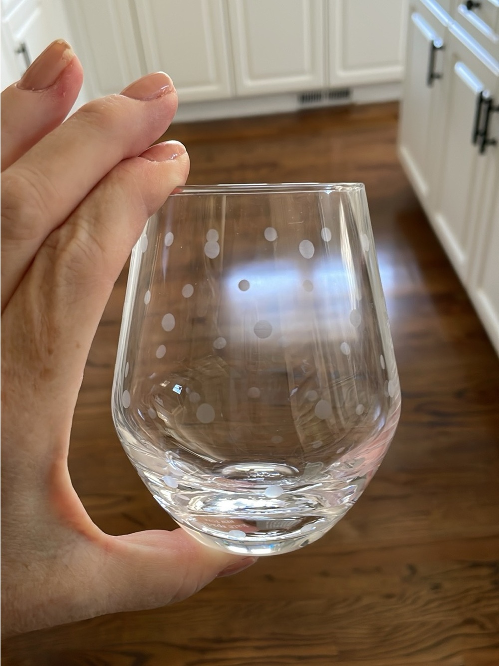 kate spade Clear Polka Dot Stemless Wine Glass set of 4